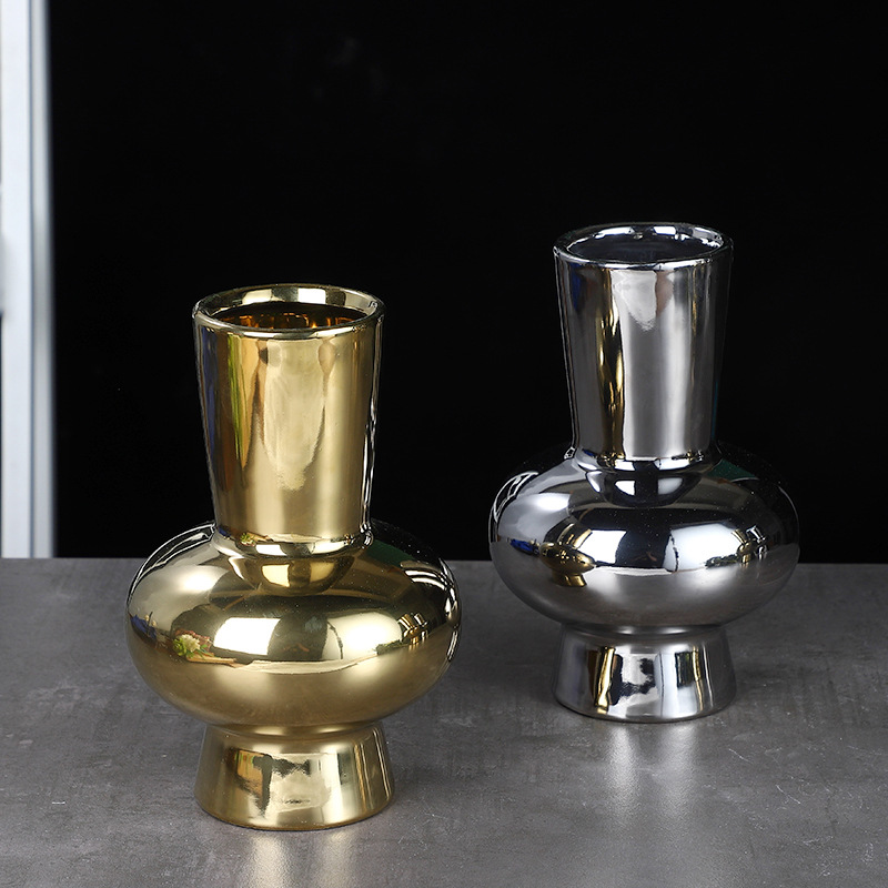 Golden and Silver ceramic vase