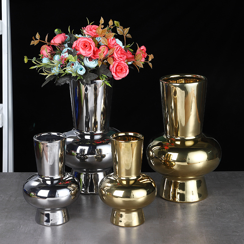 Golden and Silver ceramic vase