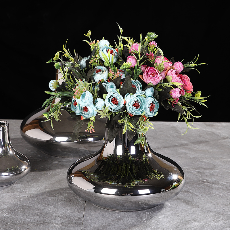 Silver Ceramic vase