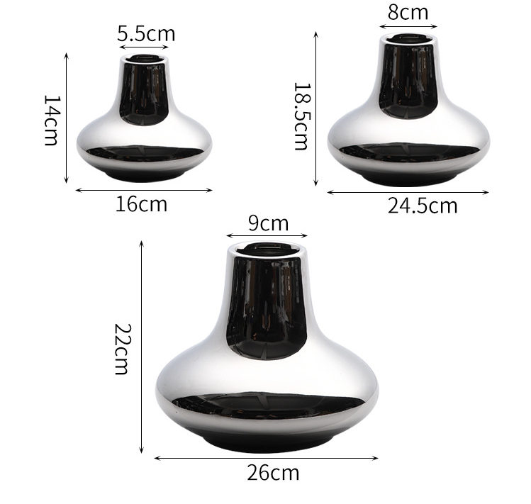 Silver Ceramic vase