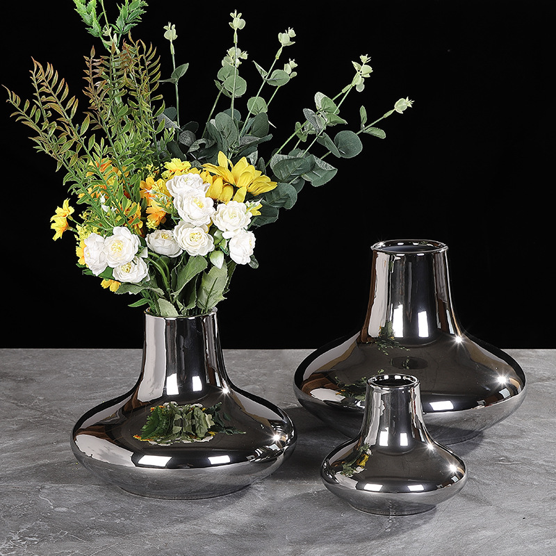 Silver Ceramic vase