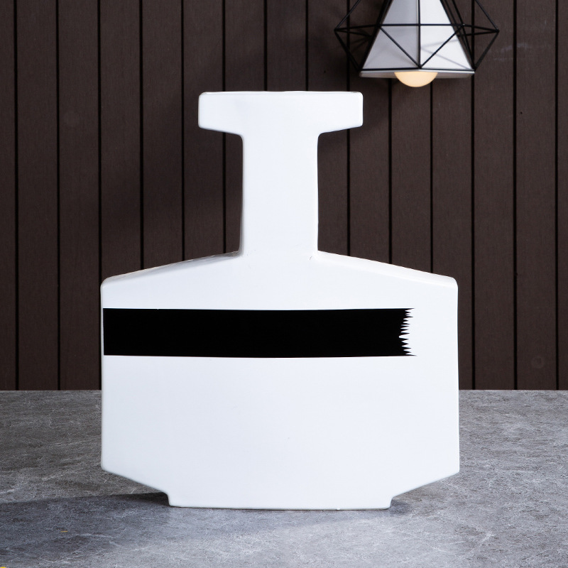 black and white vase