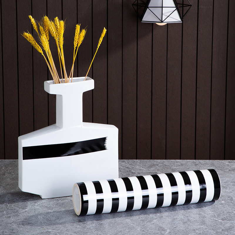 black and white vase
