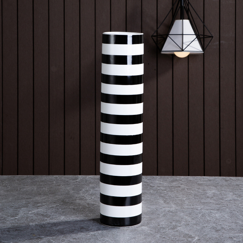 black and white vase