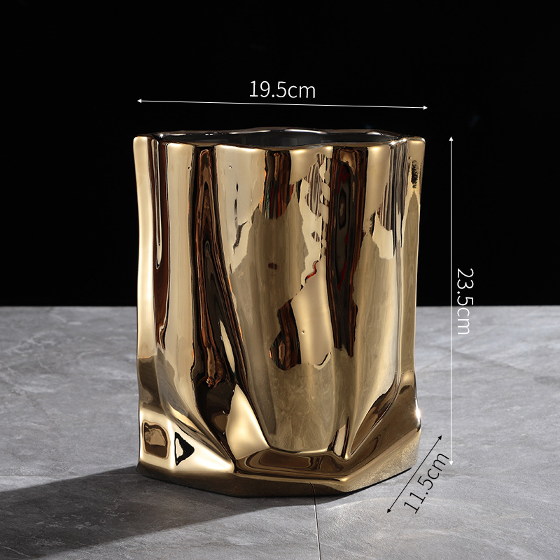 Silver and Gold water flow ceramic vase - online shop for home decor ...