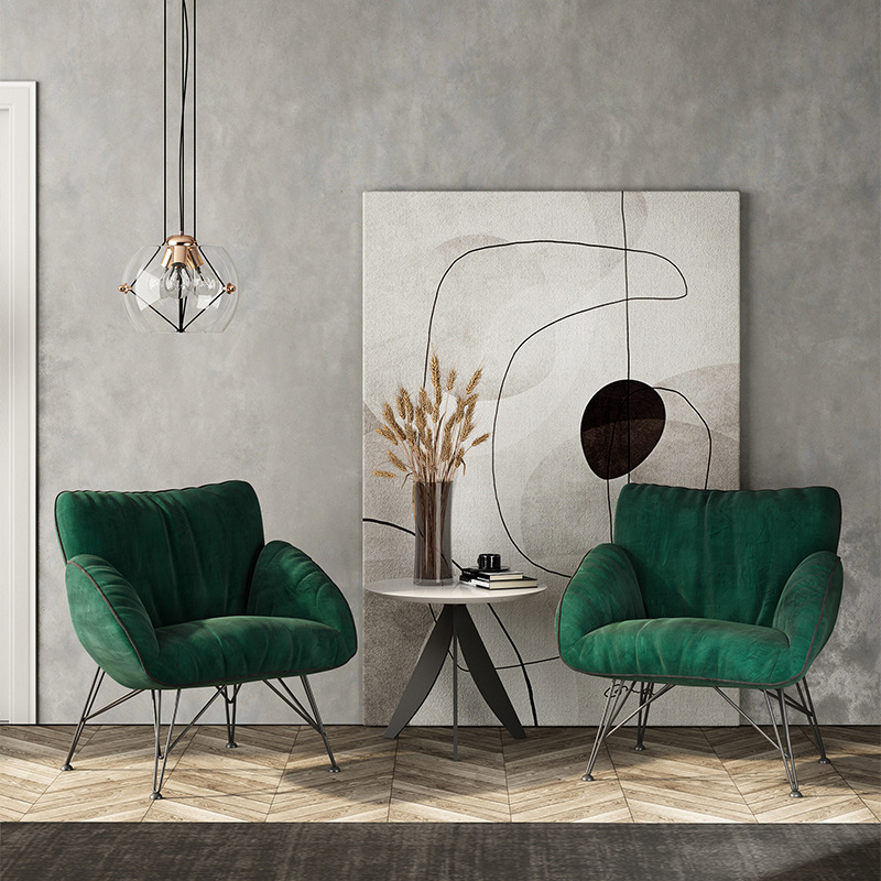 Carbon structure steel velvet chair