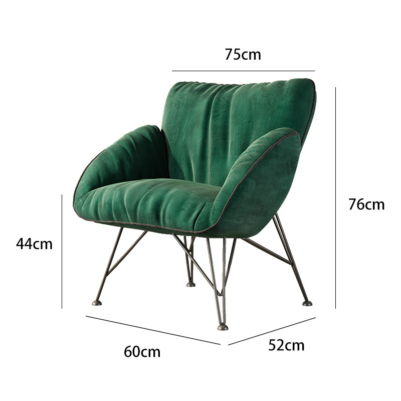 Carbon structure steel velvet chair