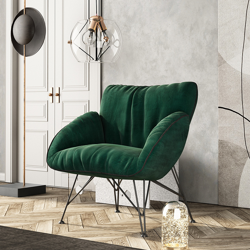 Carbon structure steel velvet chair