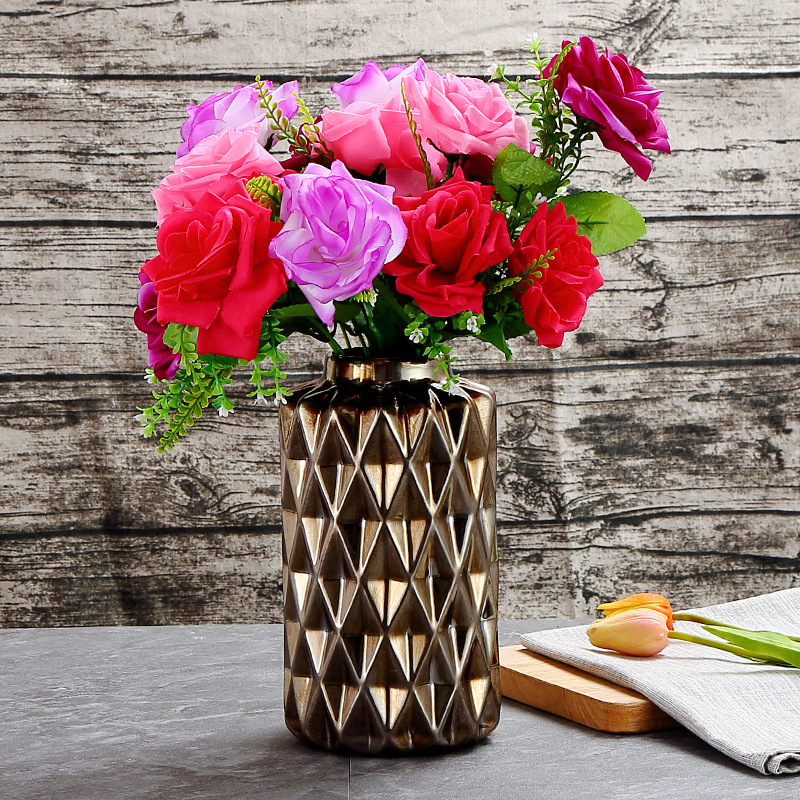 Ceramic vase Golden