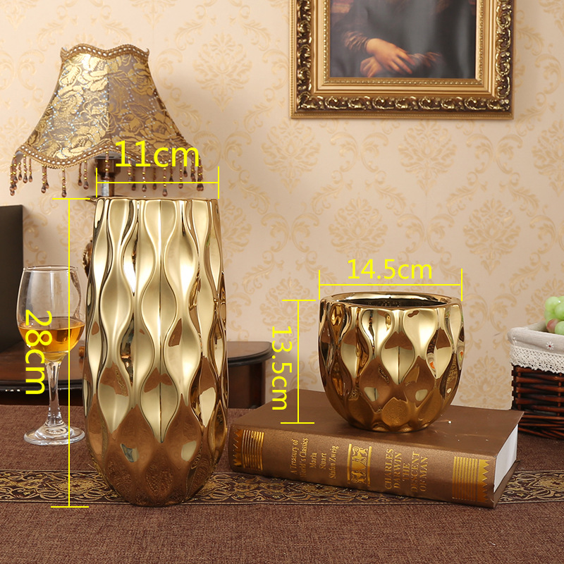 Ceramic vase Golden 2