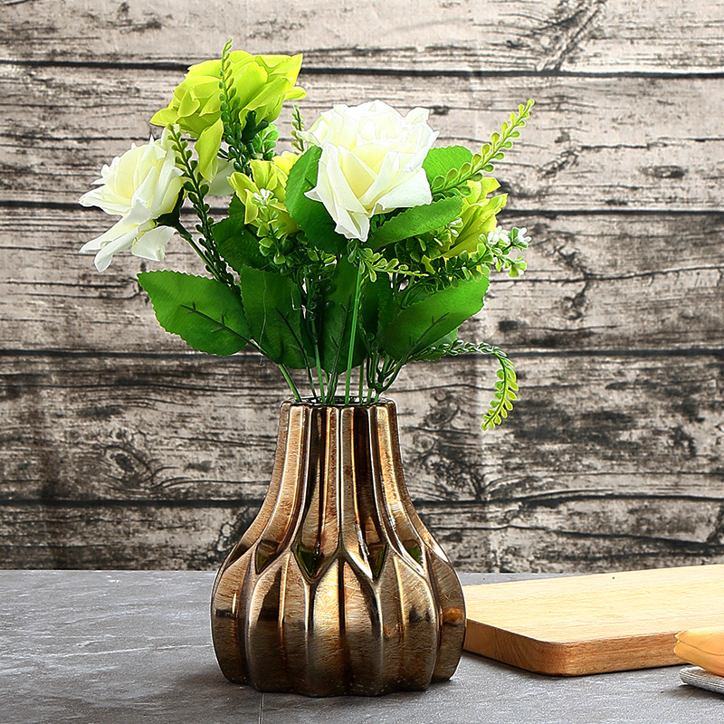Ceramic vase Golden