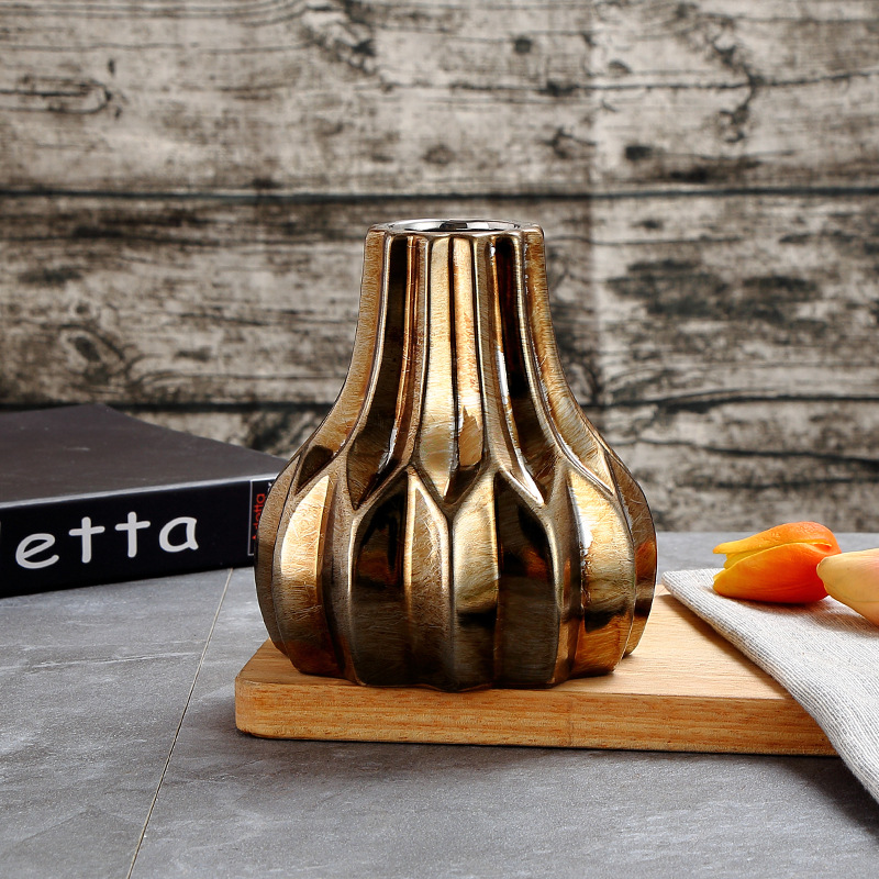 Ceramic vase Golden