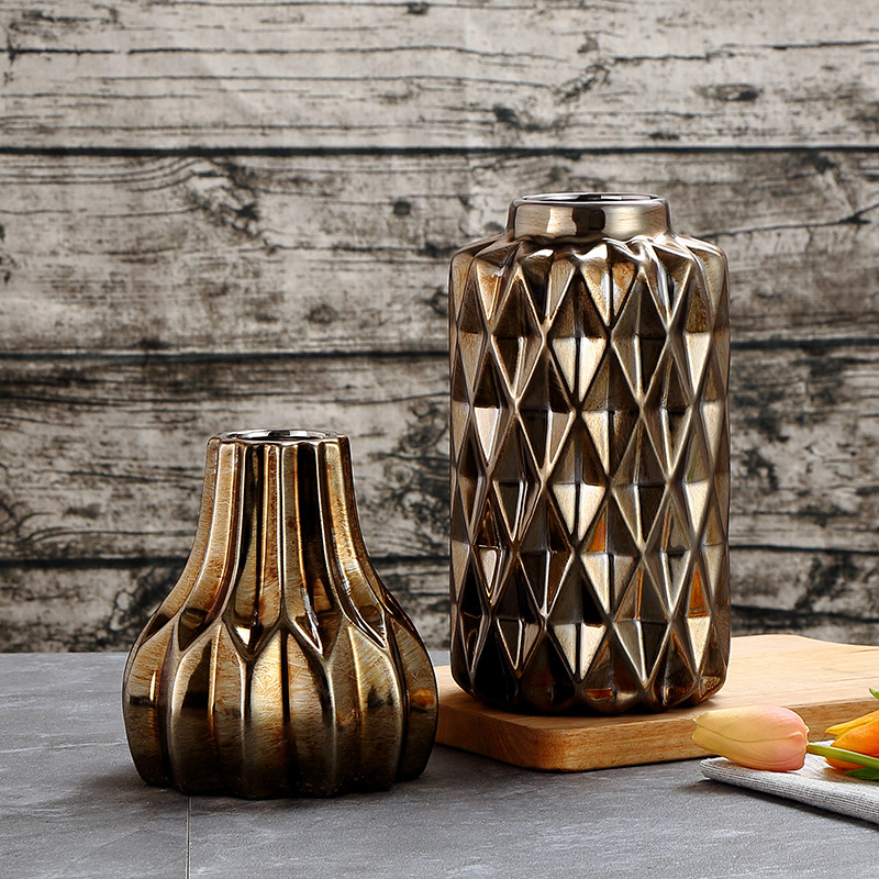 Ceramic vase Golden