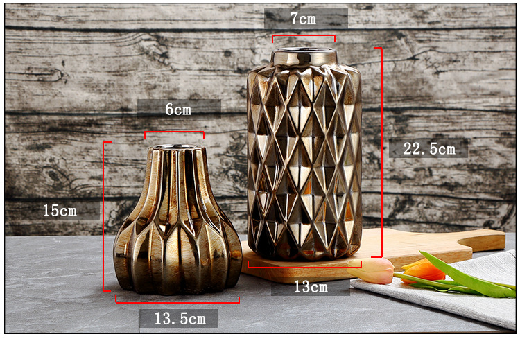 Ceramic vase Golden
