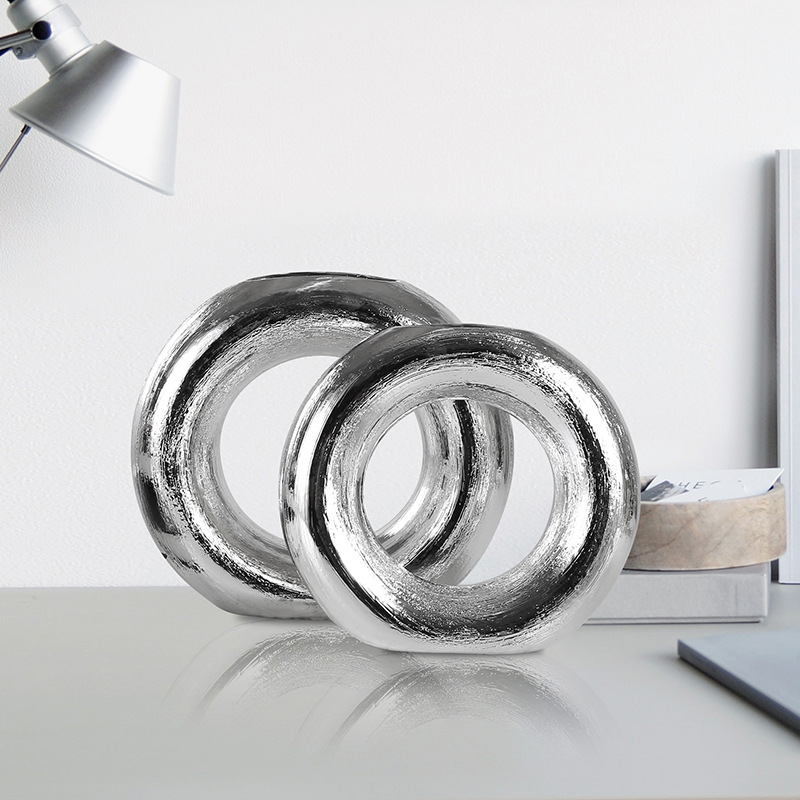Ceramic vase silver 4