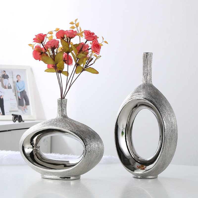 ceramic vase golden and silver 2 (2)
