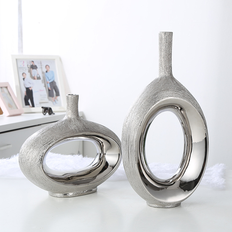 ceramic vase golden and silver 2 (2)