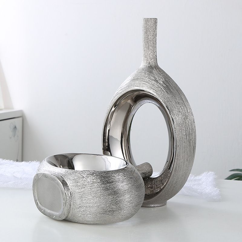ceramic vase golden and silver 2 (2)