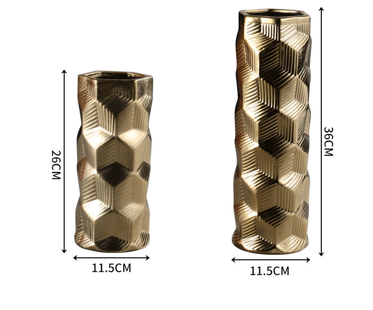 ceramic vase golden modern