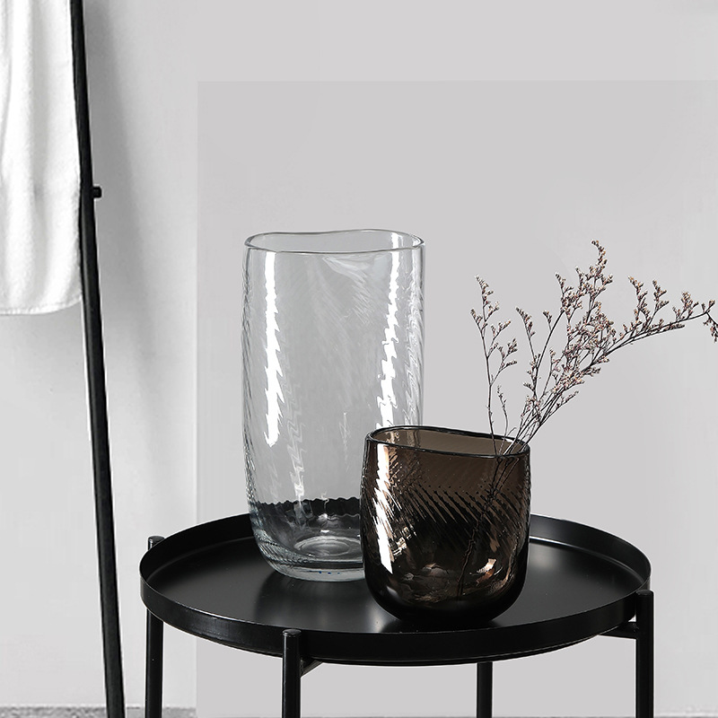 glass vase (9) white and grey