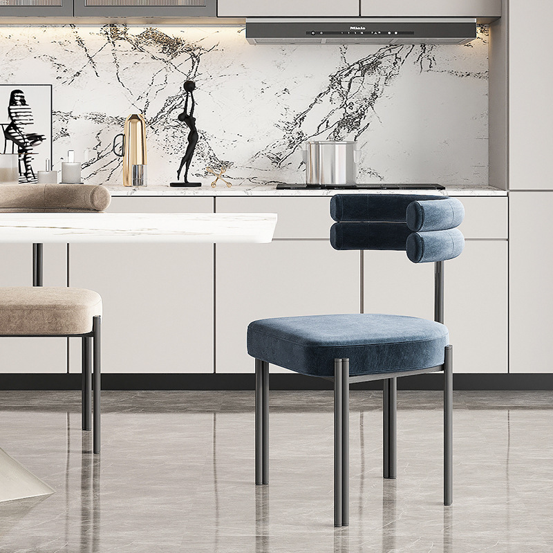 velvet fabric metal stand chair