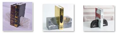 7Bookends, magazine racks, clock decorations