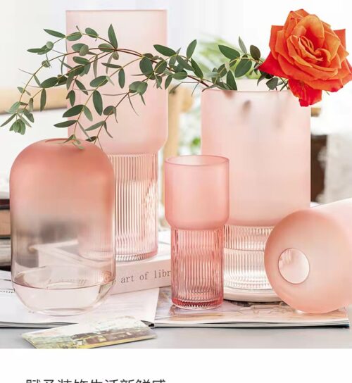 Glass vase pink 5