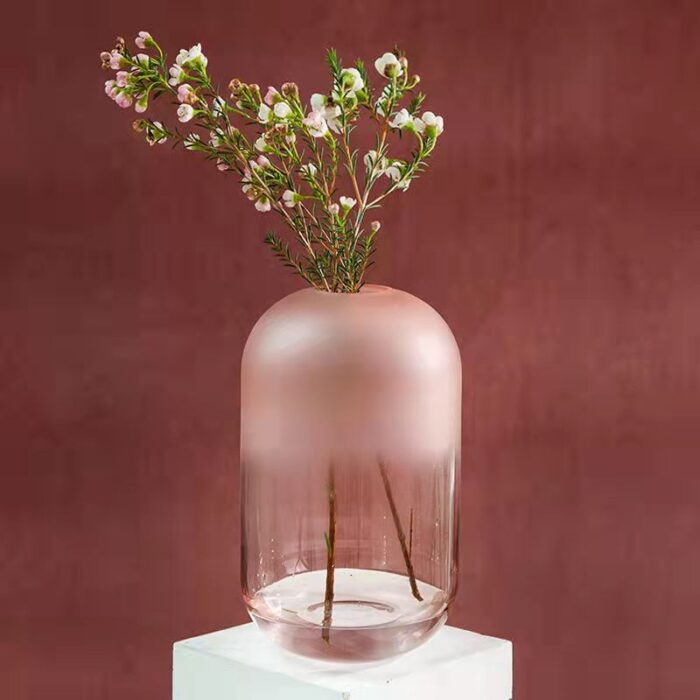 Glass vase pink 5