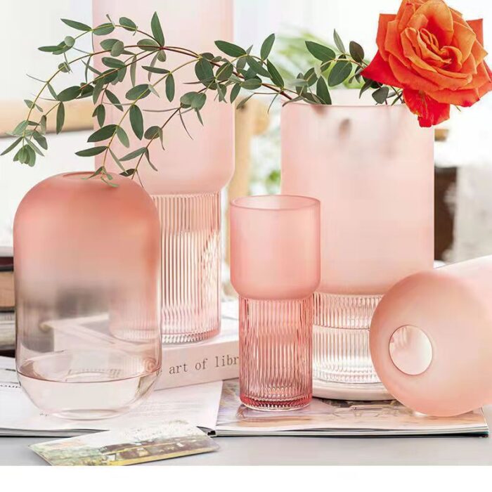 Glass vase pink 5