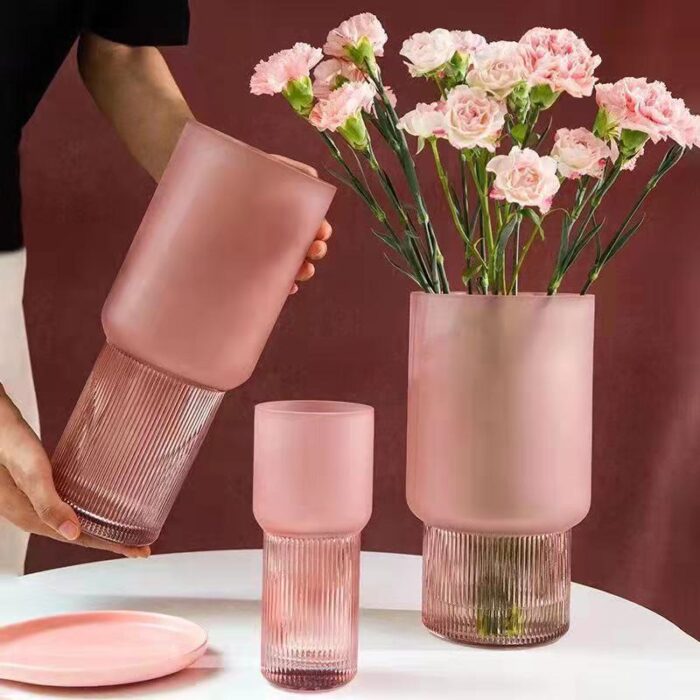 Glass vase "pink 5" - Image 4