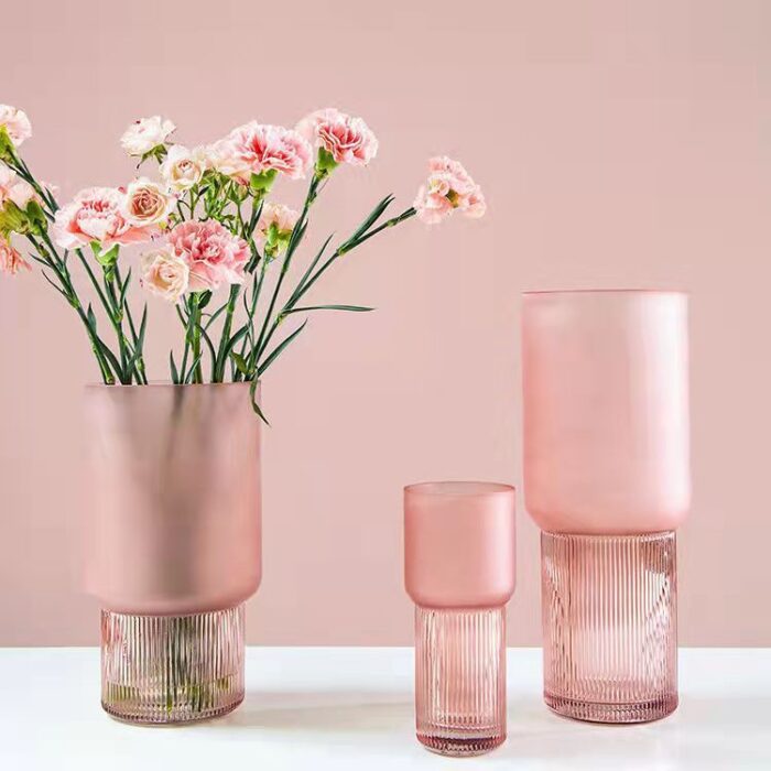 Glass vase pink 5